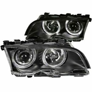 ANZO 121015 PROJECTOR HEADLIGHTS w/ HALO BLACK CLEAR For 00-01 BMW 3 series
