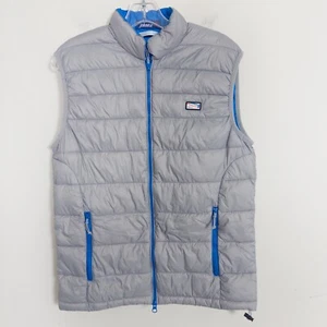 Johnnie-O Puffer Weste Herren S hellgrau Hudson gesteppt 2-Wege Reißverschluss verstaubar Nylon - Bild 1 von 8