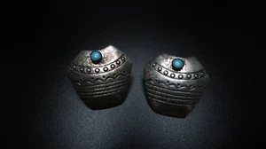 Pendientes Navajo A. Secatero Nativo Americano Vintage Plata de Ley Turquesa - Imagen 1 de 4