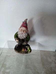 "Estatuilla de gnomo caprichosa de 8"" de colección jardín de hadas regadera irlandesa de resina" - Imagen 1 de 7