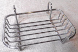 Vintage Hanging Silver Metal Soap Dish Holder Rack Industrial Kitchen Farmhouse - Picture 1 of 13
