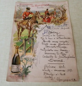 ROCHEGRE EPERNAY Champagne Menu of July 15, 1906 - Picture 1 of 2