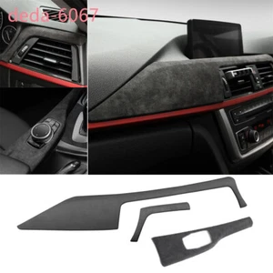 For BMW 3 4 Series 2013-19Suede Black Gray RHD Dashboard & Multimedia Panel Trim - Picture 1 of 16