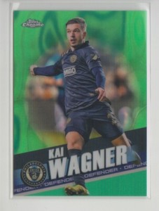 2022 Topps Chrome MLS Neon Green Lava Refractor #129 Kai Wagner 68/99 – Flat S/H