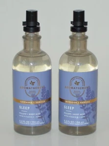 2 BATH & BODY WORKS AROMATHERAPY SLEEP LAVENDER VANILLA PILLOW BODY MIST SPRAY - Picture 1 of 5