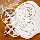 Set Of 2 Sunfish Cookie Cutters - Nautical Ocean Scuba Diver Marine Biology Mola