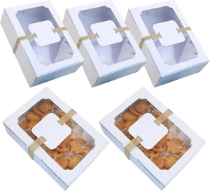 12PCS Paper Bakery Boxes with Window, Cake Boxes, Paper Candy Boxes, Paper Treat - Picture 1 of 12