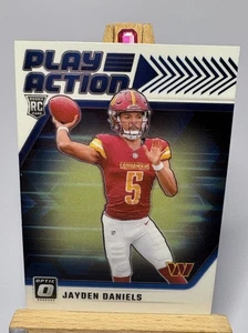 JAYDEN DANIELS 2024 Panini Donruss Optic Play Action Rookie RC #1 Washington - Picture 1 of 6