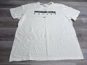 Nike Pro Michigan State Spartans Hockey T Shirt White Short Sleeve Mens Size 2XL - Picture 1 of 6