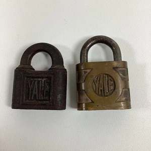 Two Yale & Towne Padlock Lock Stanford CT No Keys Antique Vintage - Picture 1 of 12