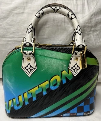 Louis Vuitton Epi Damier Race Alma BB Blue Vert Limited Edition Cruise Monogram - Image 1 of 4