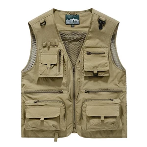 Mens Vest Waistcoat Utility Multi-Pocket Fishing Vest Sports Workwear Fisherman - Picture 1 of 19