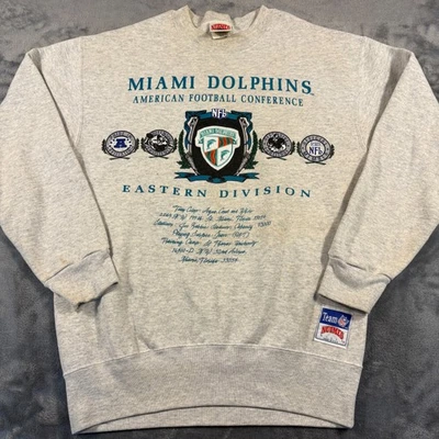 Vintage Nutmeg Sweatshirt Mens Medium Gray NFL Miami Dolphins Eastern Division - Image 1 of 4
