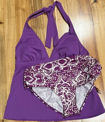 Conjunto Tankini Colección Jaclyn Smith Parte Superior + Parte Inferior Púrpura Multi Mujer Talla 8 Foto 1 de 4