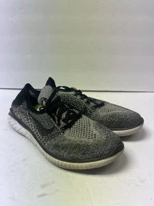 Nike Free RN Flyknit Women's Size 7 Running Shoes Black White - Picture 1 of 11