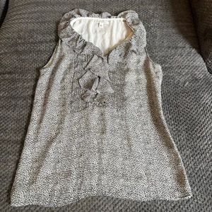 Top Banana Republic donna 8 nero bianco a pois canotta blusa senza maniche - Foto 1 di 5