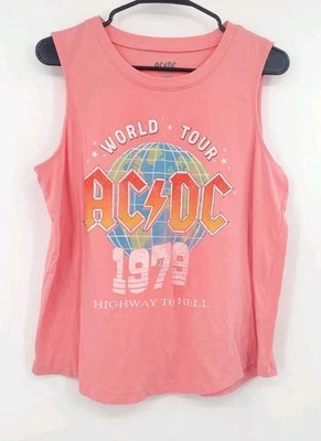 Camiseta sin mangas AC/DC retro Highway To Hell de gran tamaño para mujer talla pequeña Foto 1 de 3
