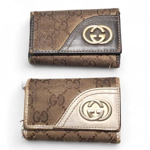 GUCCI Schlüsseletui Canvas Leder 2 Stück gebraucht original ps2506-ps604 - Bild 1 von 17