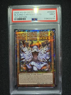 Blazing Cartesia, the Virtuous Quarter Century Secret Rare RA04-EN041 PSA 9 - Image 1 of 2