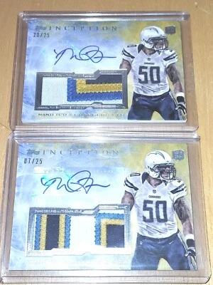 Manti Te'o LOT /25 2013 Topps Inception Rookie Jumbo Patch Autographs Yellow - Image 1 of 2