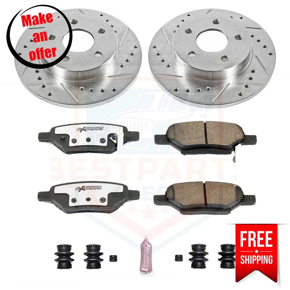 Kit de 5 tacos y discos de freno traseros Powerstop K1616-26 para Pontiac G6 2005-2010 Foto 1 de 2