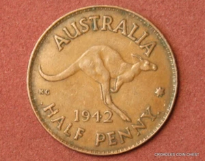 1942i HALFPENNY PREDECIMAL GOOD CONDITION #CAR9 - Picture 1 of 9