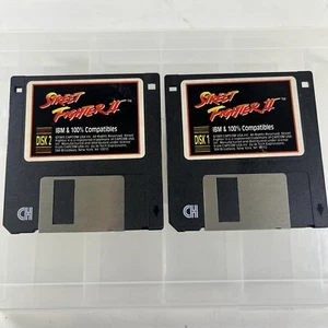 Street Fighter 2 Vintage Floppy Disk 1 & 2 Only 3.5” IBM Untested! - Picture 1 of 6