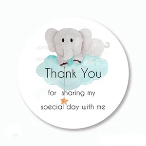 30 Thank You Birthday Favors Labels Baby Shower Favors 1.5" Round Envelope Seals - Picture 1 of 1