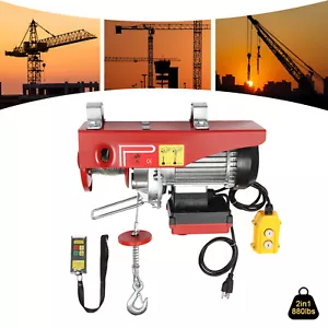 Polipasto eléctrico 880 lb 850 W 110 V cabrestante grúa con control remoto por cable 110 V Hois - Imagen 1 de 19