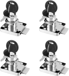 4 Pack Cabinet Drawer Locks with Keys, Keyed Alike Furniture Locker Lock, 3/4" 2 - Picture 1 of 3