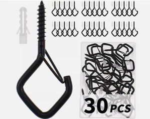 30 PCS Cup Screw-In Hanger Hooks with Safety Buckle, Windproof Screw Hooks Perfe - Picture 1 of 9