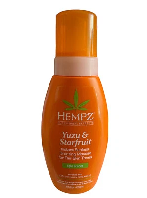(1) HEMPZ YUZU & STARFRUIT MOUSSE BRONCEADORA INSTANTÁNEA SIN SOL BRONCE CLARO 8,5 OZ Foto 1 de 4