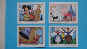 LOT DE 4 IMAGES PEDAGOGIQUES  CARTONNEES CHANSONS POPULAIRES - Picture 1 of 1
