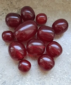 Vintage Bakelite Beads Lot 139g – Cherry Amber Color – Art Deco Jewelry Making - Picture 1 of 10