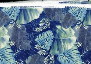 Tommy Bahama Outdoor Stoff blau/grün/weiß TROPISCHE BLÄTTER 54" x 2 Yard NEU - Bild 1 von 1