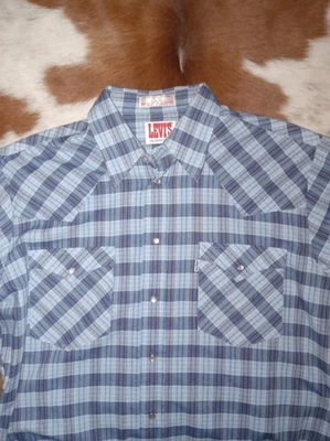 Camisa Levi's Western Vintage Años 80 GRANDE Poliéster/Algodón Hecha en Corea Foto 1 de 4