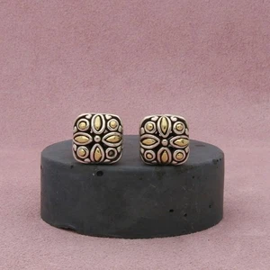 john hardy sterling silver & 18k gold dot collection omega-back post earrings - Picture 1 of 3