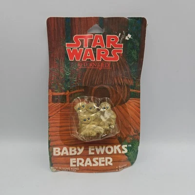 Borrador Star Wars 1983 Baby Ewoks Return of the Jedi - Paquete deformado Foto 1 de 4