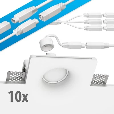 Spot encastré en plâtre GIDS DIY avec ampoule GU10 450lm blanc chaud 10 - Photo 1/4