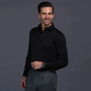 NWoT Collars And Co Polo Para Hombres Grande Negro Manga Larga Vestido Cuello Polo - Imagen 1 de 9