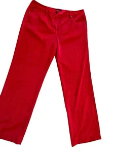 Women's Larry Levine Corduroy Pocket Jeans, Red, Size 10 - Picture 1 of 3