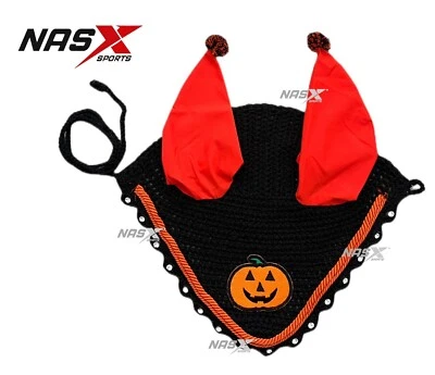 NASX SPORTS ® Halloween Pferd Ohr Haube Netz Hut Kapuze Maske Fliegenschleier Vollpony COB Diamant UK