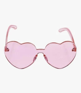 Heart Shape Rimless Pink Sunglasses For Girls - Picture 1 of 4