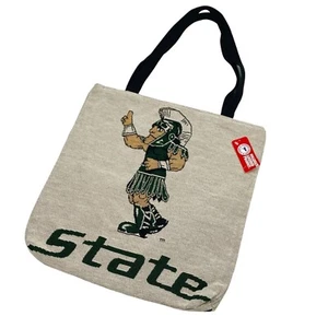 Michigan State University Spartans Sparty Mascot Collegiate Tapestry Tote Bag - Picture 1 of 1