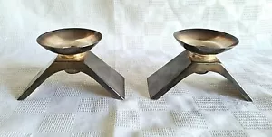 Vintage Silver Plate Candlesticks Mid Century Modern Germany WMF - Picture 1 of 4