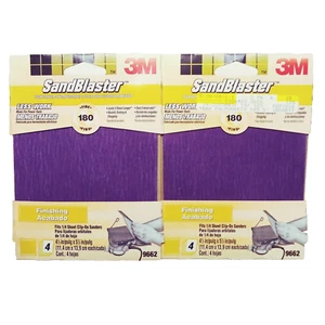 Lote de 2 almohadillas de lijado 3M SandBlaster paquete de 4,5 x 4,5 hojas con clip 180 acabado de arena - Imagen 1 de 2