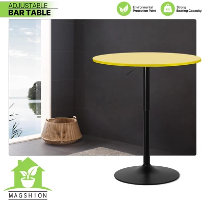 Mesa de bar redonda de madera para cocina de altura ajustable de 31" Bistro Pub Foto 1 de 4