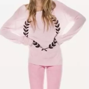 NWT Wildfox Couture Sequin Laurel Wreath Sweater Top in Pink Size S MSRP $178 - Picture 1 of 6