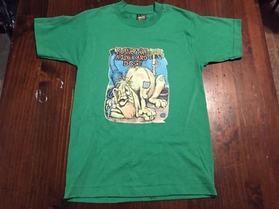 Vintage 1970s 1980s Meaner Than A Junkyard Dog Soft Thin 50/50 Small Shirt Green - Image 1 of 4