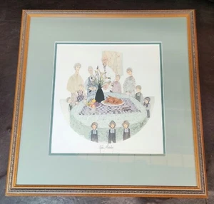 Vintage P. Buckley Moss "Give Thanks" Print, Signed/Numbered, 17 3/8" x 17 3/4" - Picture 1 of 6